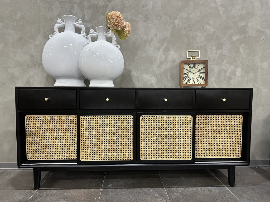 Dinalino Ash wood natural rattan sideboard-C