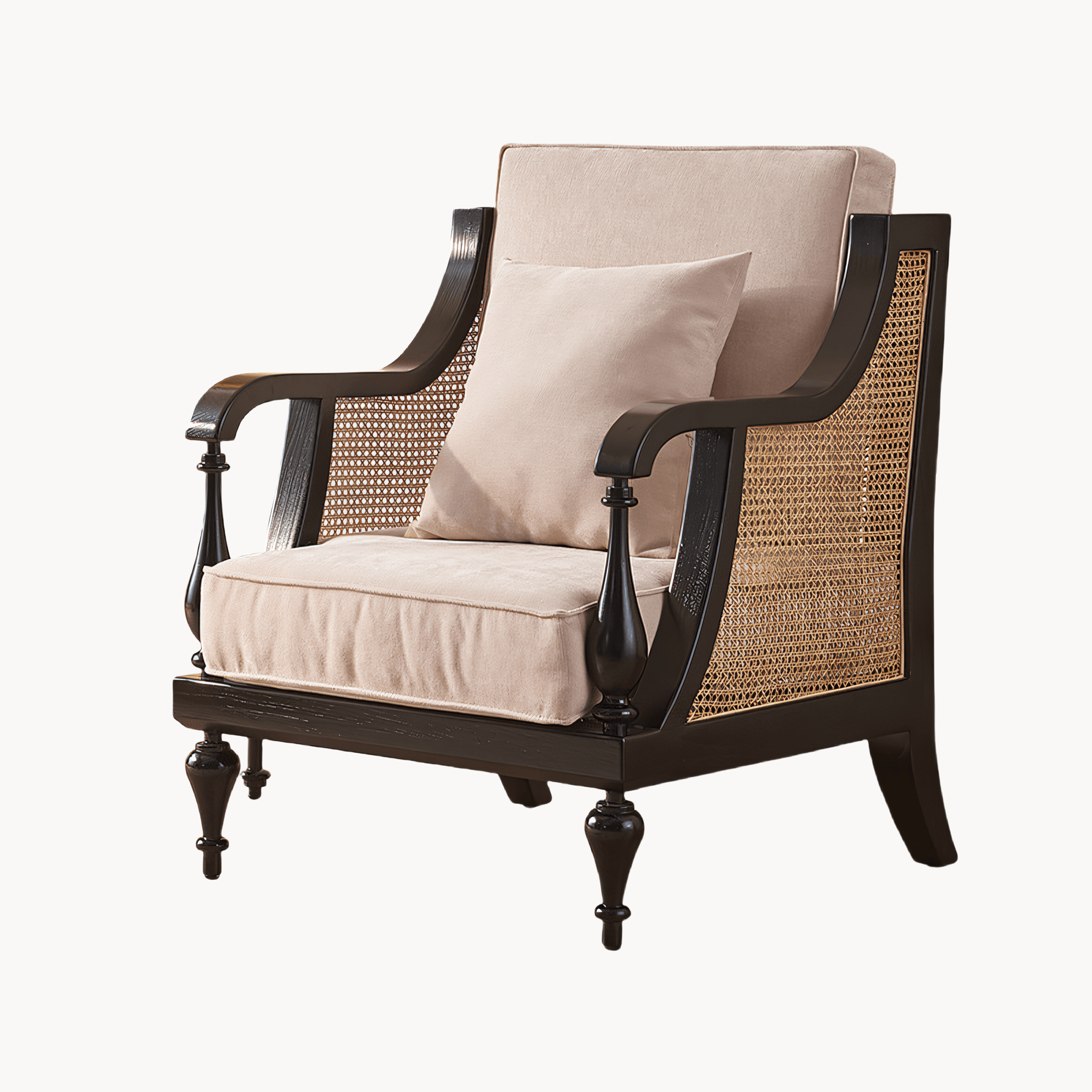 Cynara Solid wood natural rattan accent chair