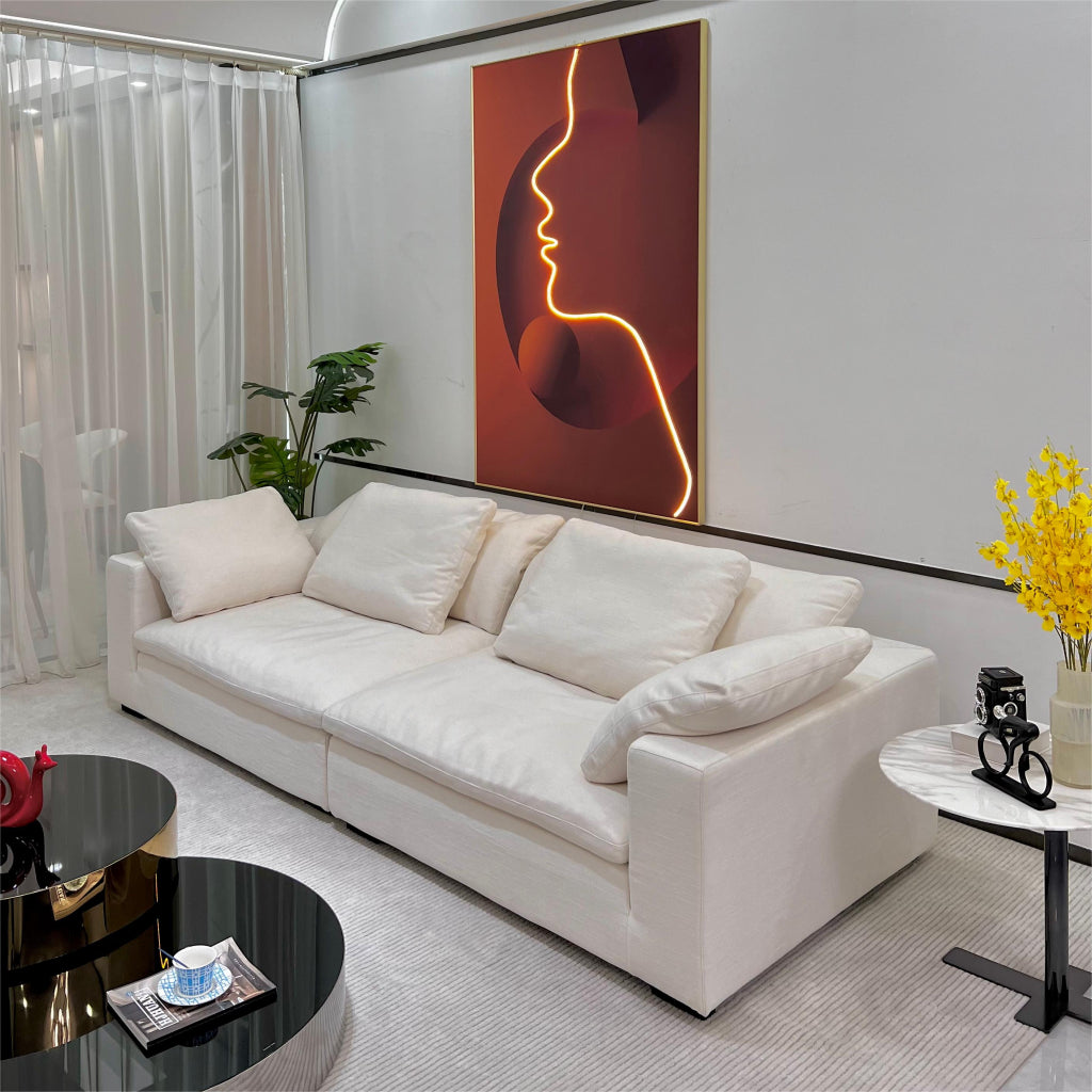 Isla Minimalist fabric straight sofa