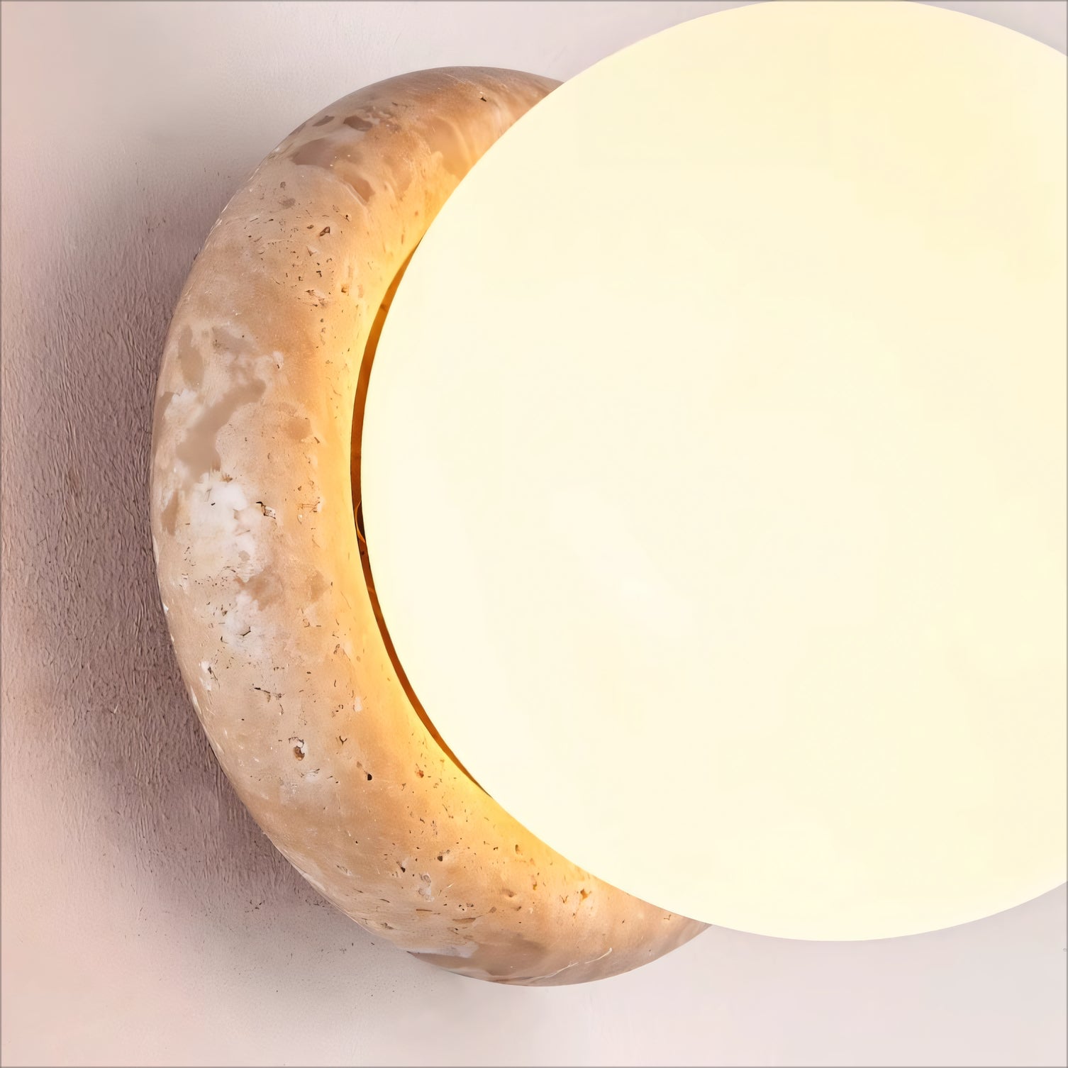 Uniper 2pcs beige travertine wall lights bedside lights