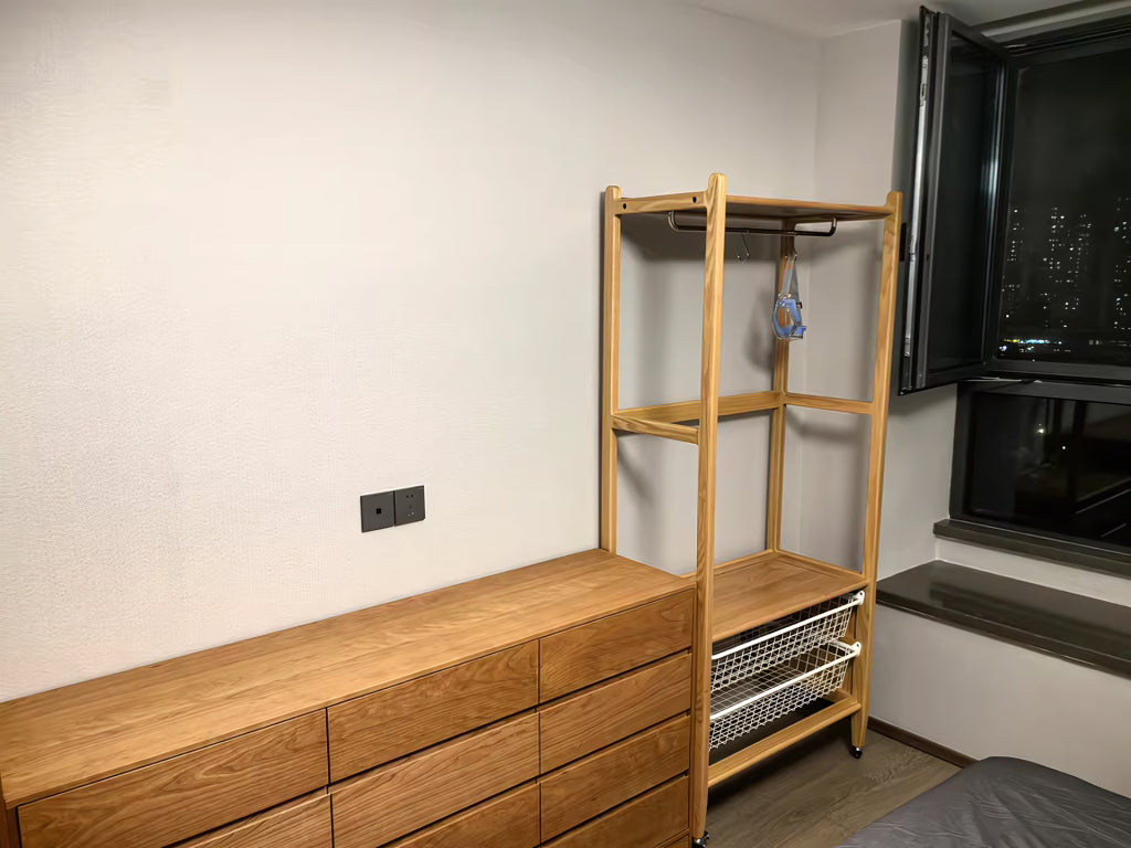 Vello Clothes rack with storage cabinet