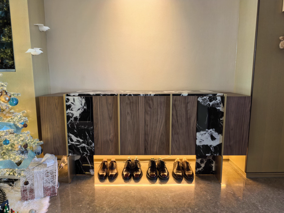 Rozeo Wooden marble sideboard-A