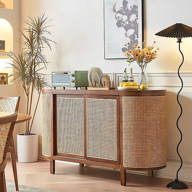 Filari Ash wood natural rattan sideboard-A