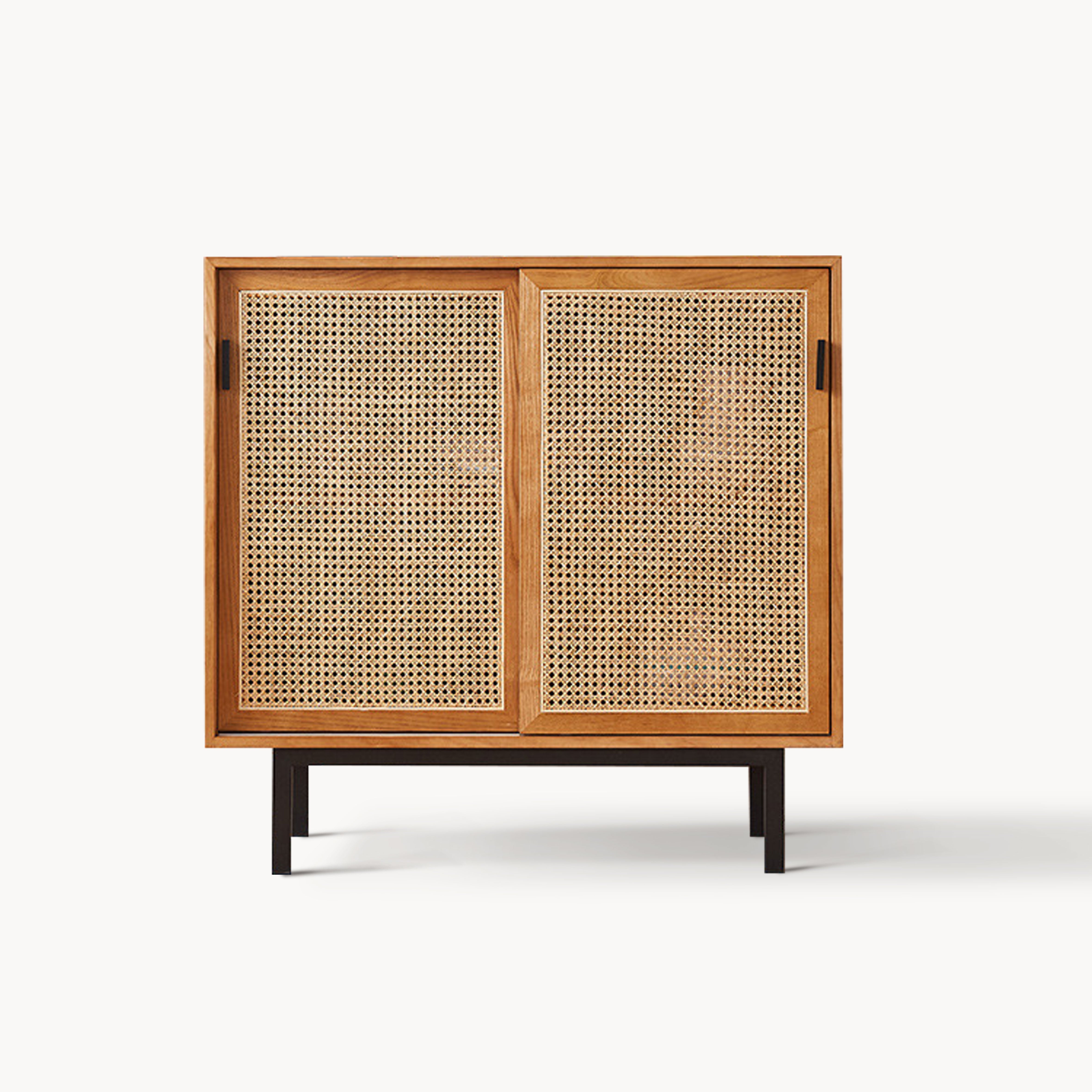 Howerin Ash wood natural rattan sideboard