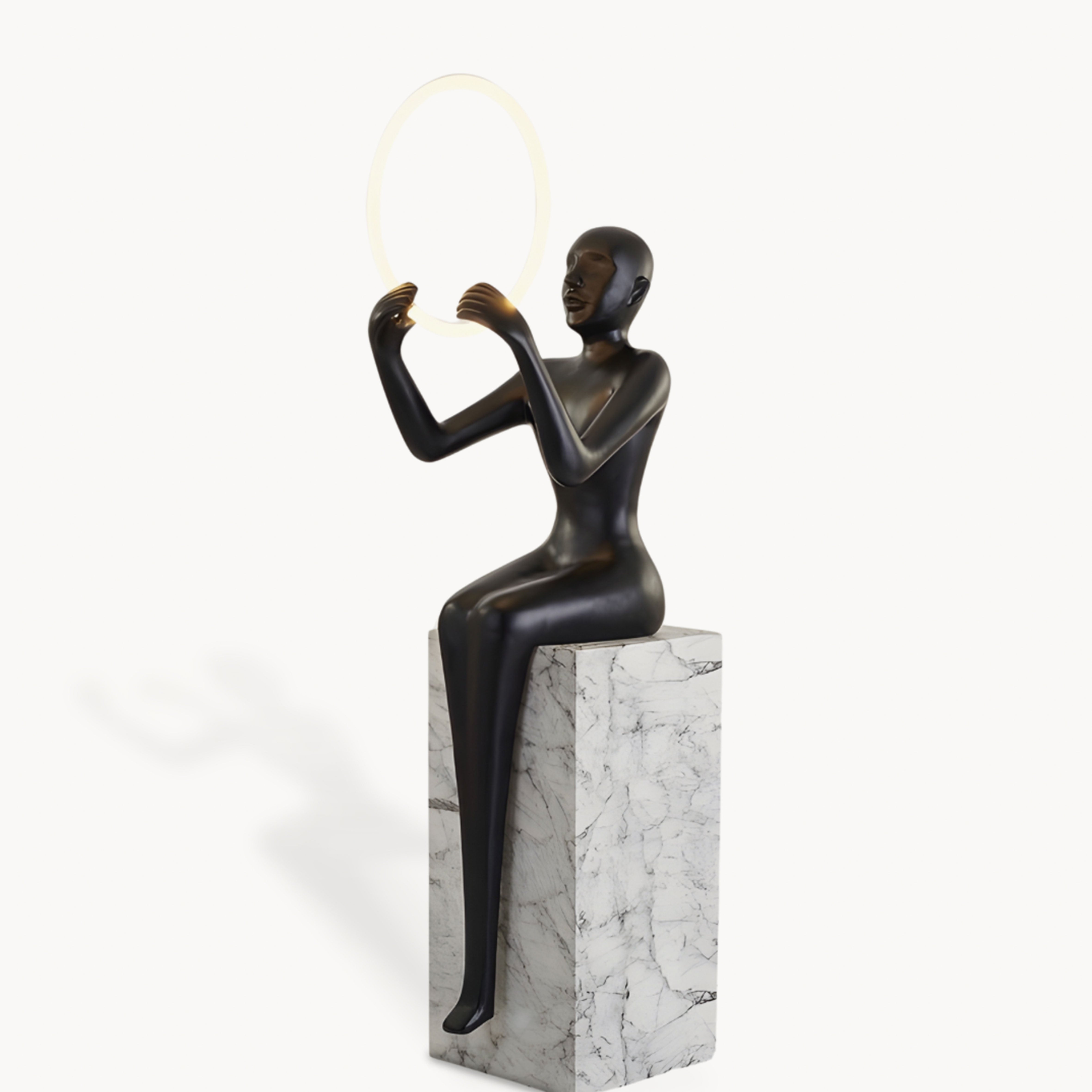 Ernilon Character statue art black floor lamp
