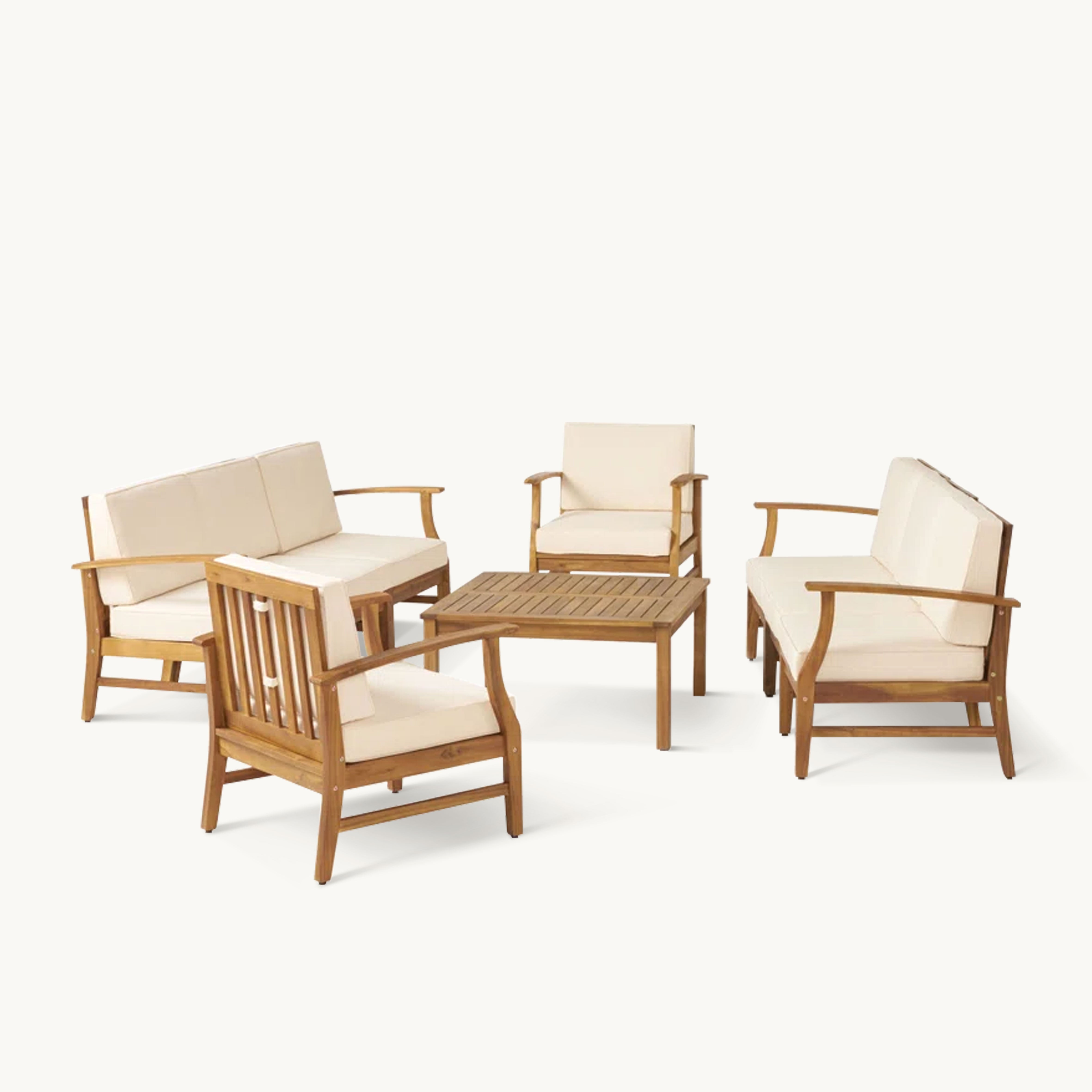 Sylan Solid wood outdoor sofa table set