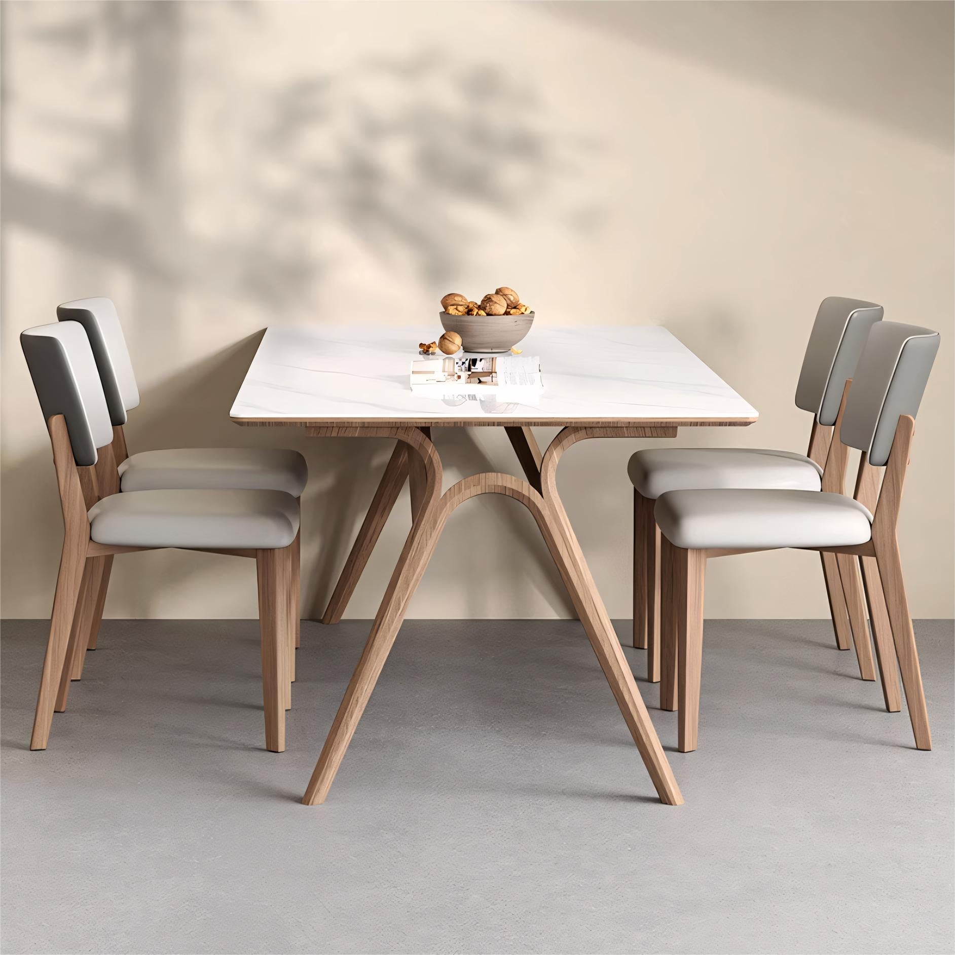 Zilioa Sintered stone solid wood rectangular dining table