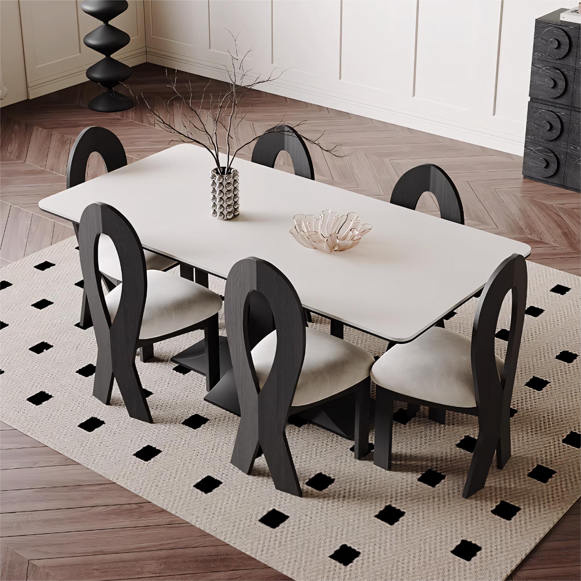 Lemaet Sintered stone rectangular dining set