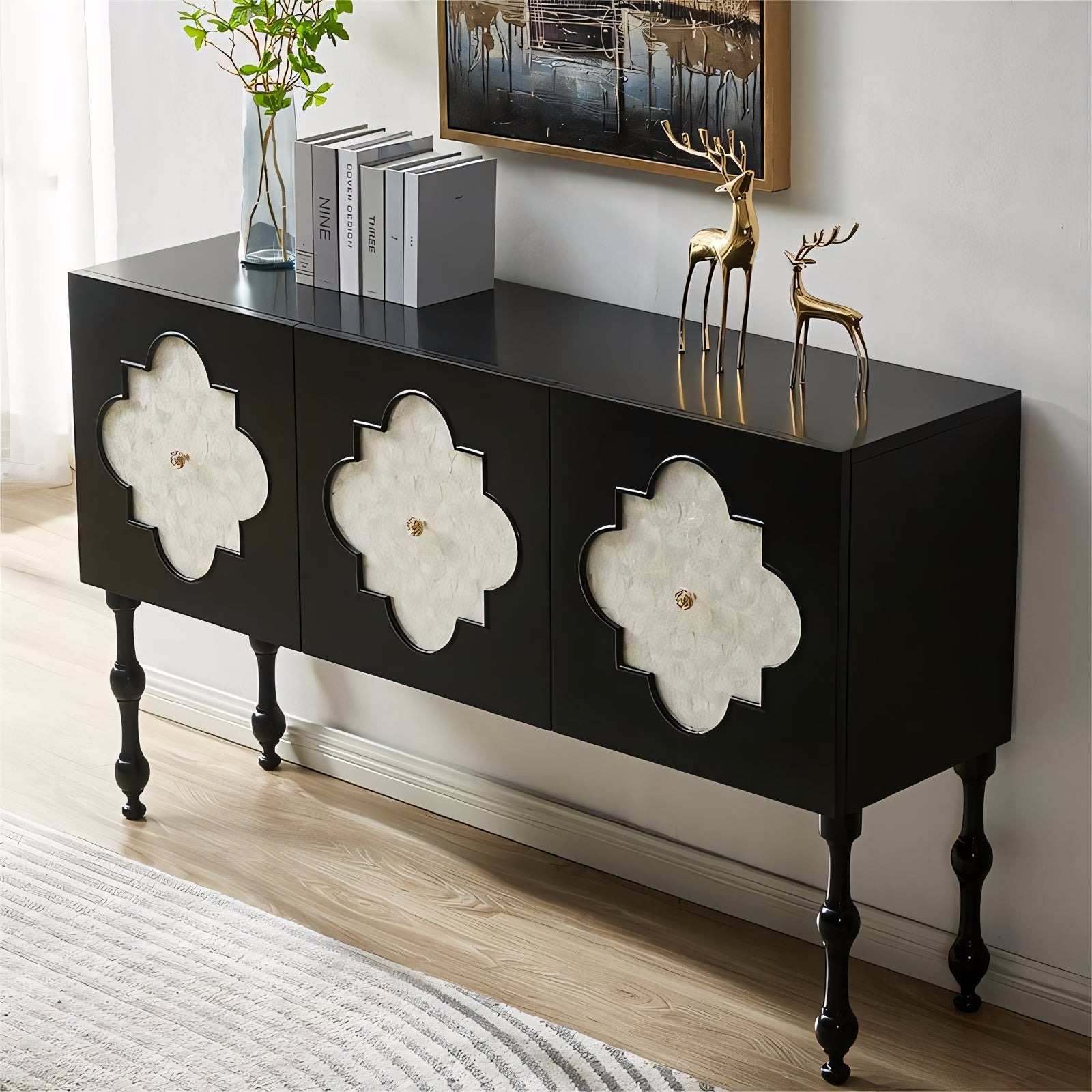 Erma Ash wood shell sideboard