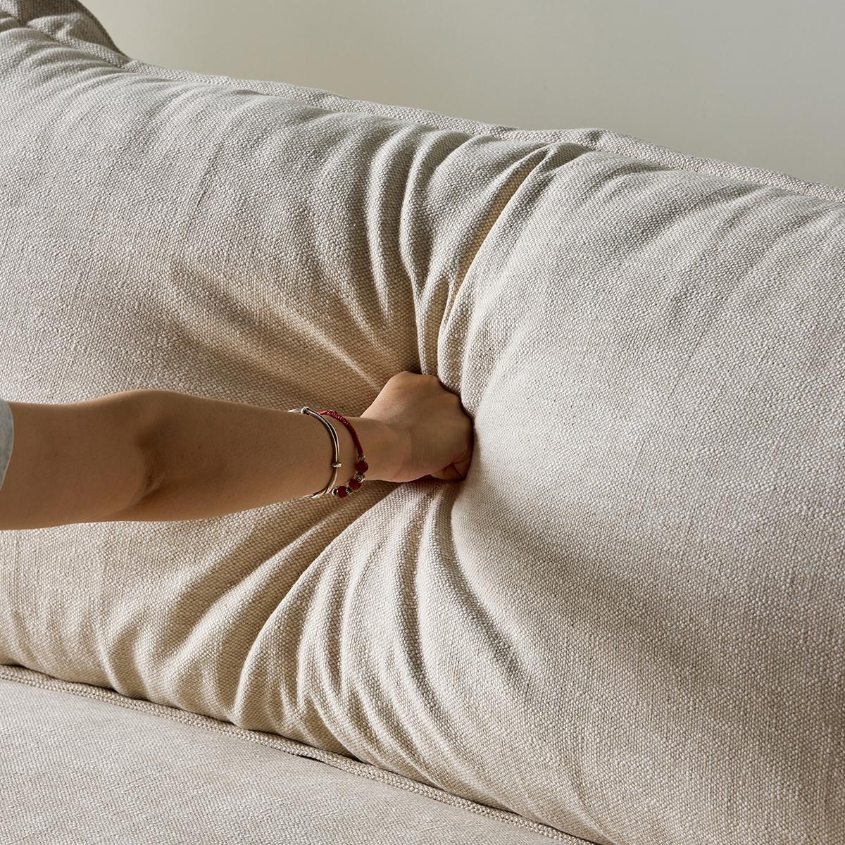 Ignazio Washable natural linen fabric straight sofa