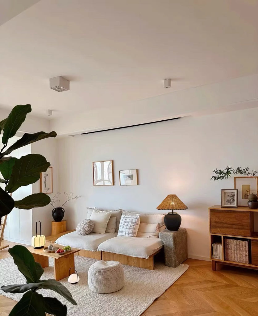 Hatona Ceramic natural rattan lamp-A