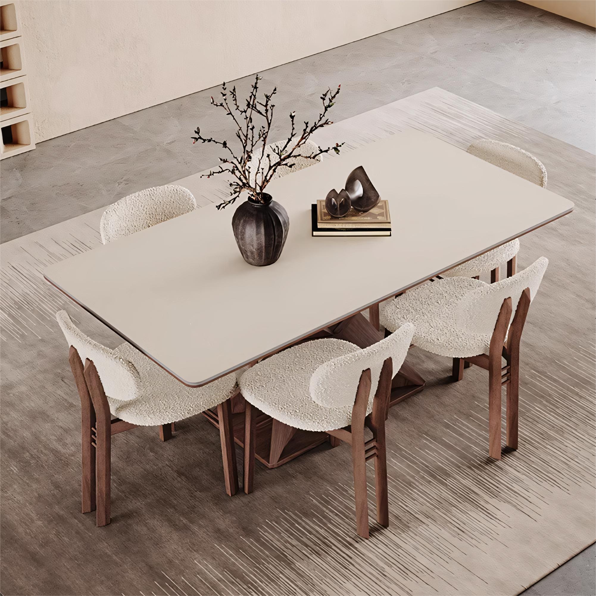 Elvina  Sintered stone rectangular dining set