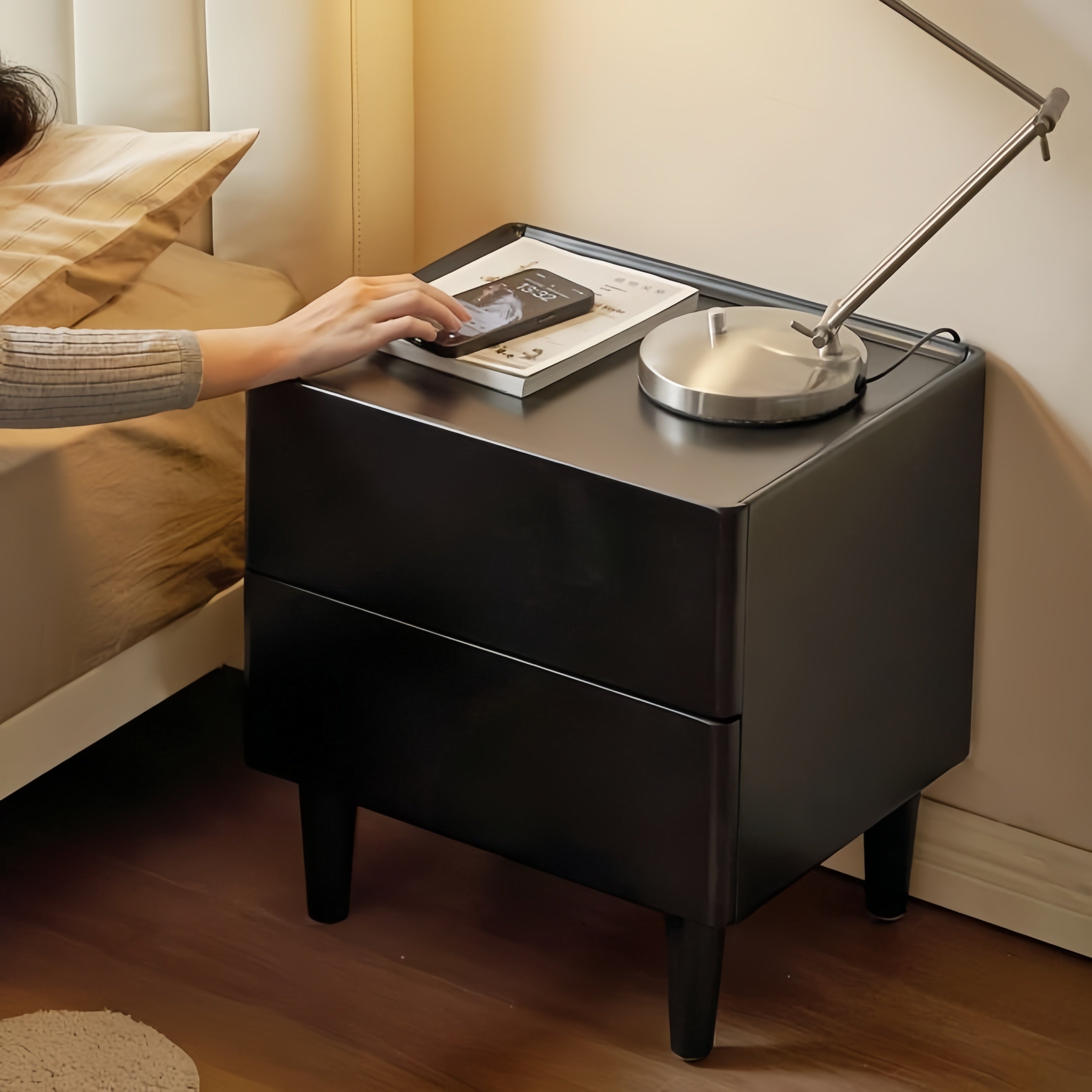 Cedarri 2pcs solid wood nightstands-A