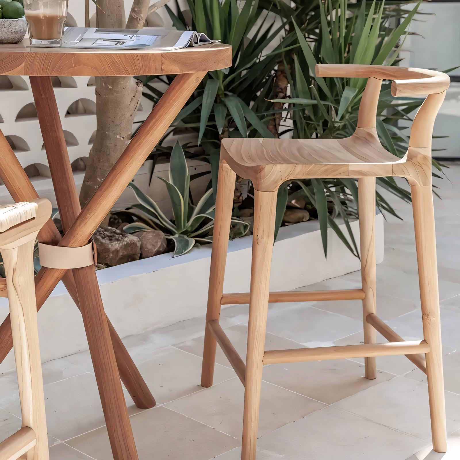Zanri Teak bar stool