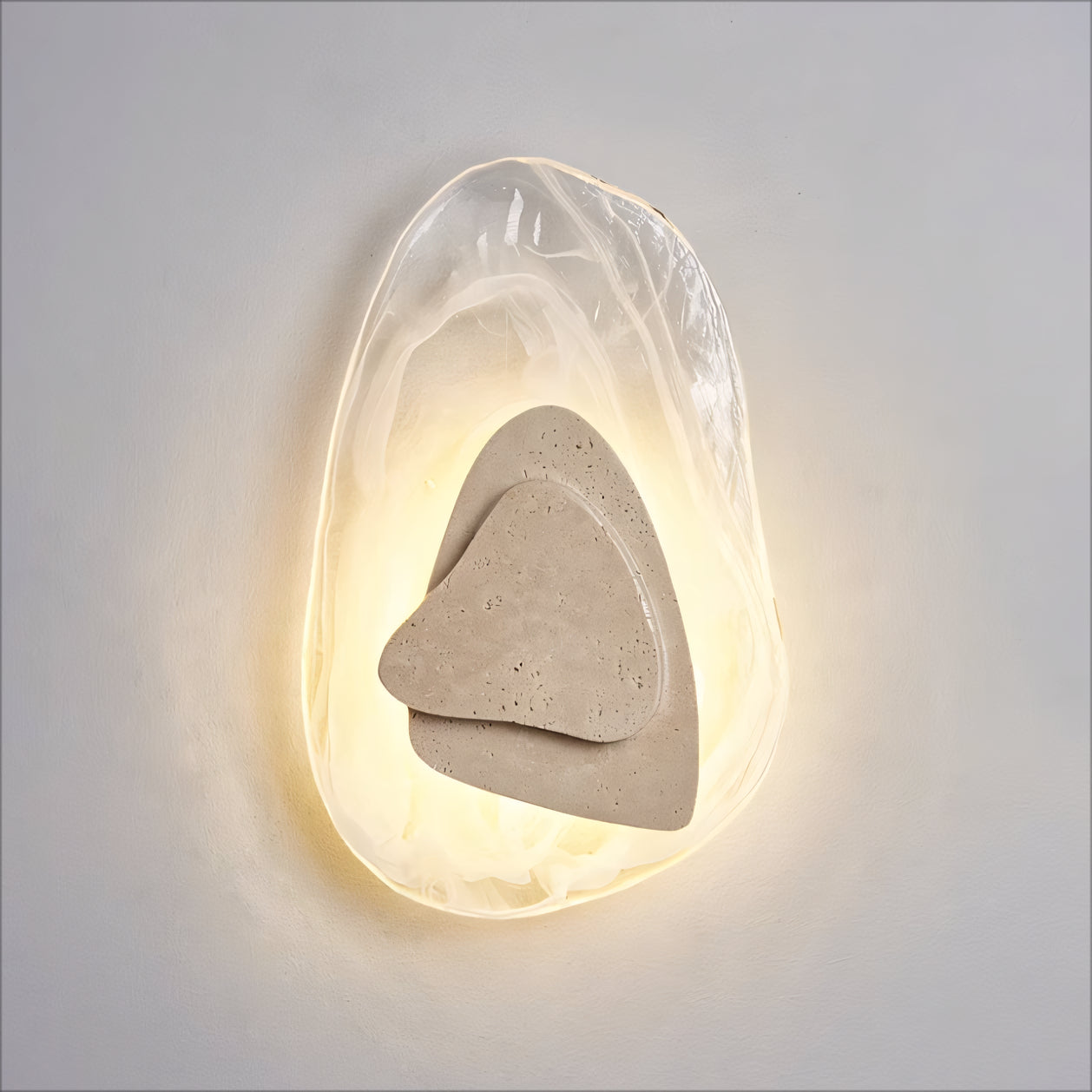 Liopina 2pcs beige travertine wall lights bedside lights