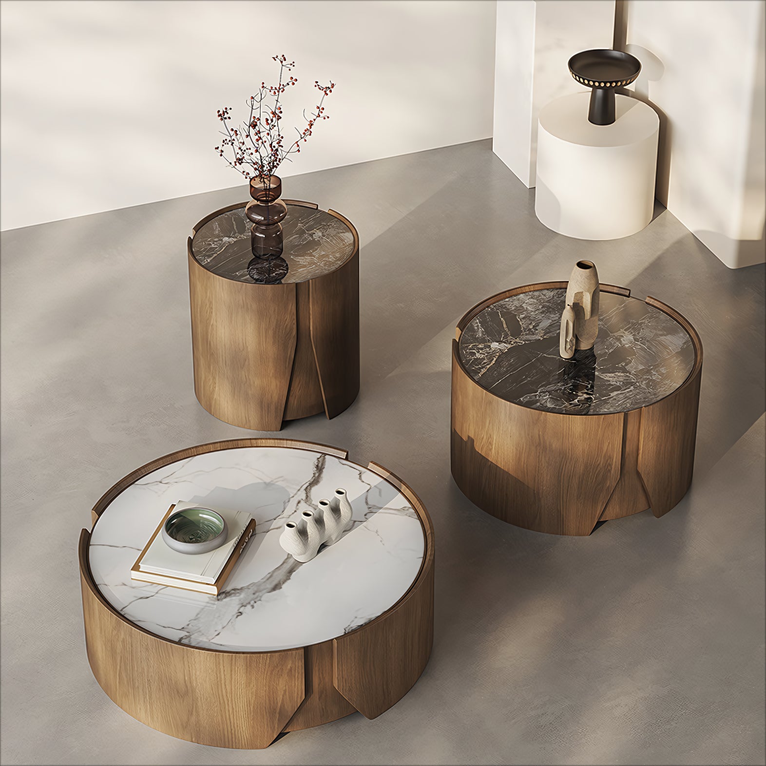 Zecon Ultra crystal stone slab side table coffee table