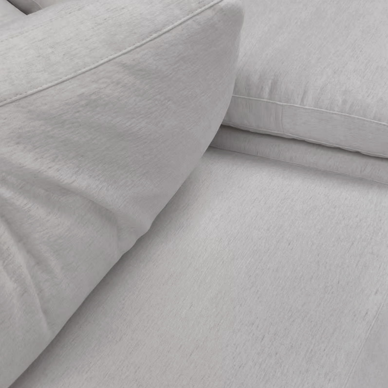 Senaz Washable natural linen fabric straight sofa with ottoman