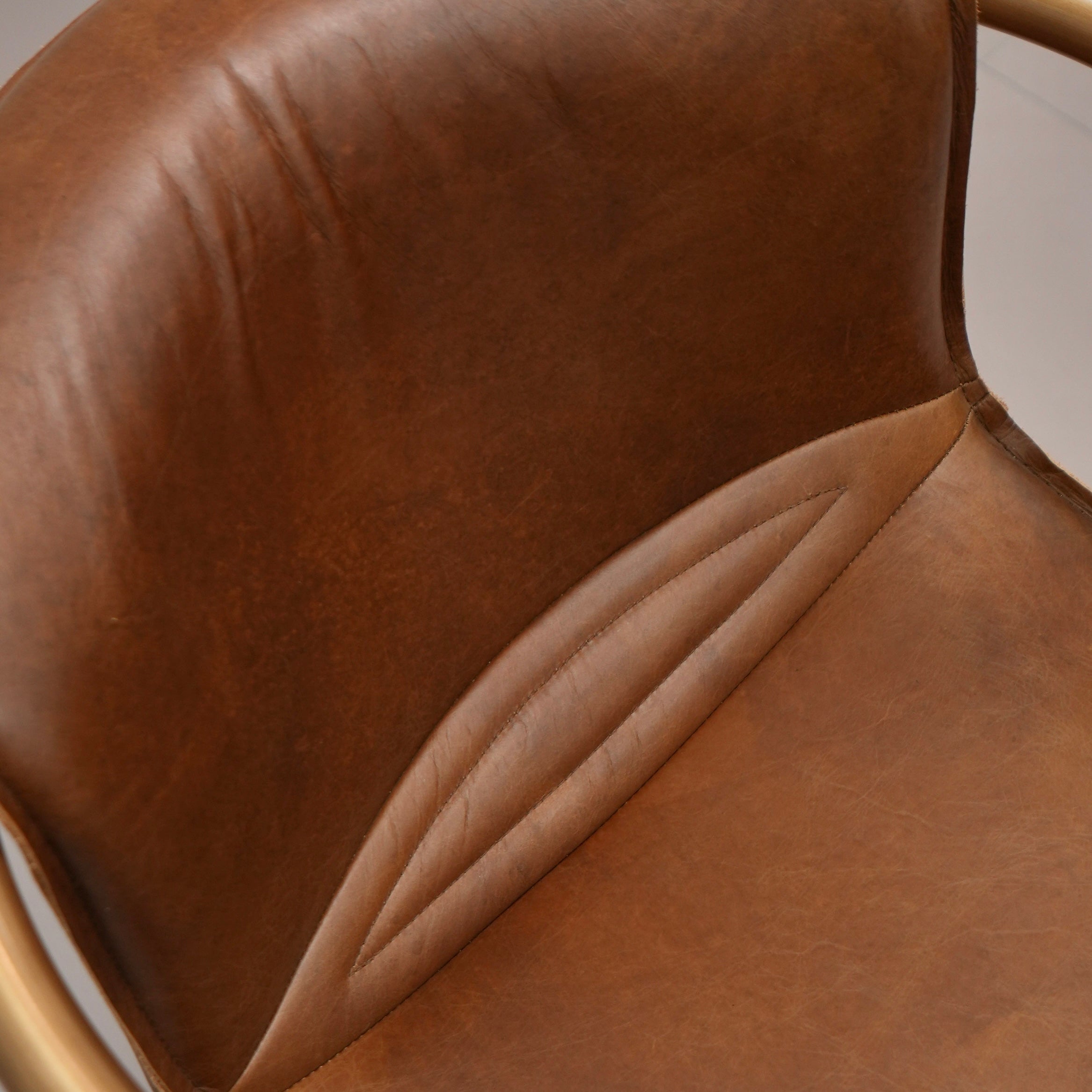 Berleto 2pcs full-grain leather with oil wax finish dining chairs