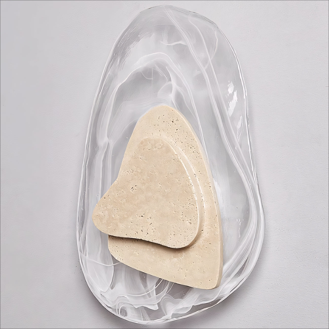 Liopina 2pcs beige travertine wall lights bedside lights