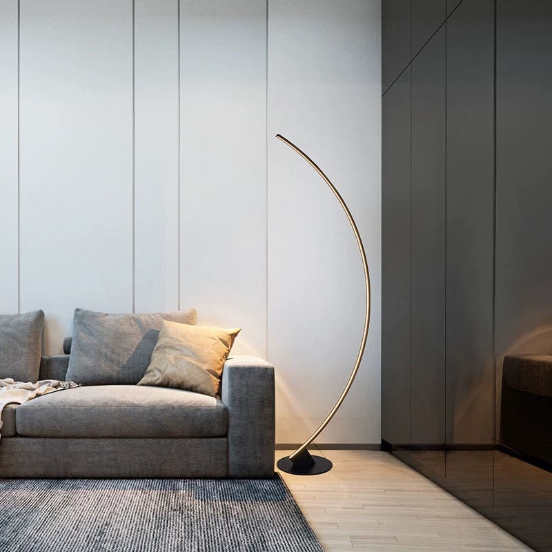 Fenio Minimalist curved black floor lamp