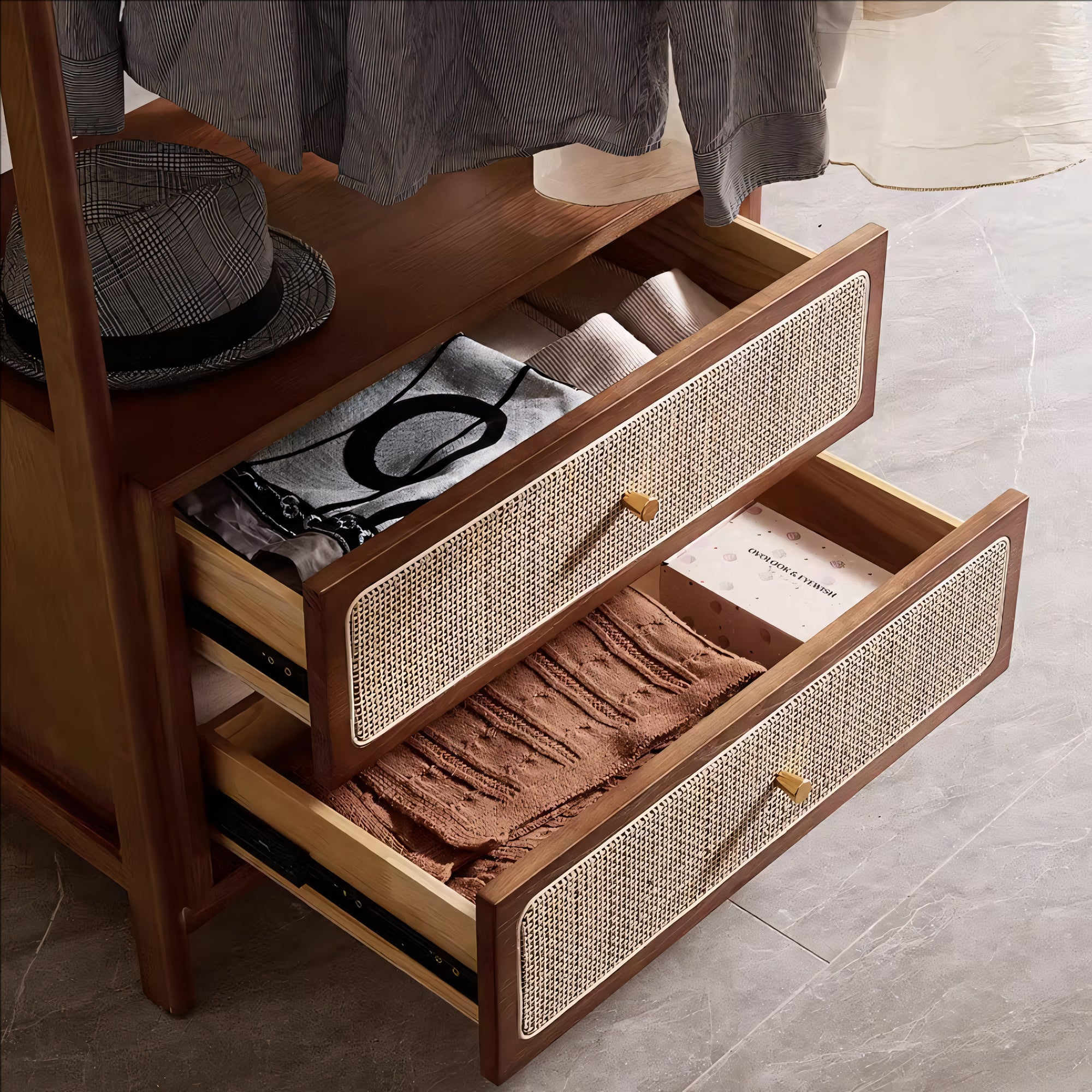 Dolaris coat rack with two drawers