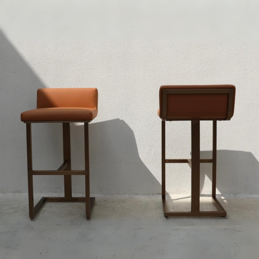 Dusha Aluminum leather outdoor bar stool