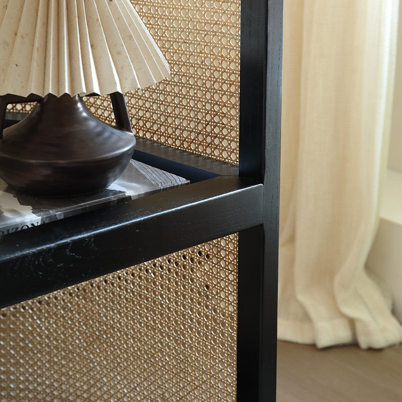 Tiriso Ash wood natural rattan shelf