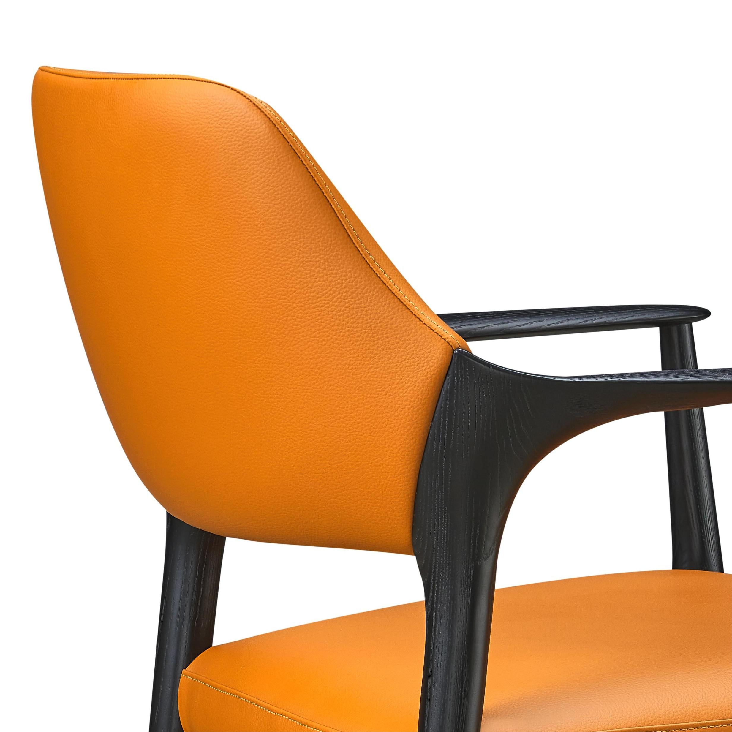 Rilas 2pcs ash wood leather dining chairs