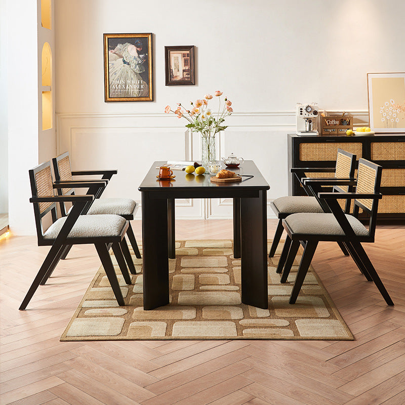 Rotalen Ash wood minimalist rectangular dining set